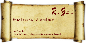 Ruzicska Zsombor névjegykártya